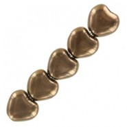 Czech Hearts beads Perlen 6mm Jet bronze 23980/14415